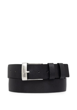 Karl Lagerfeld Jeans logo-engraved leather belt - Black