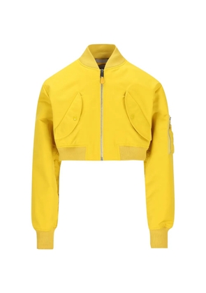 Balenciaga cropped oversized bomber jacket - Yellow