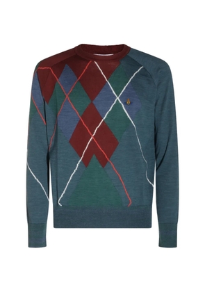 Vivienne Westwood argyle-pattern Orb-embroidered sweater - Blue