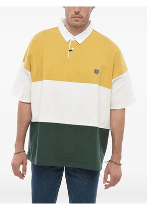 J.PRESS striped embroidered-logo polo shirt - Yellow