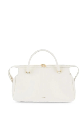 Jil Sander crocodile-pattern leather tote bag - White