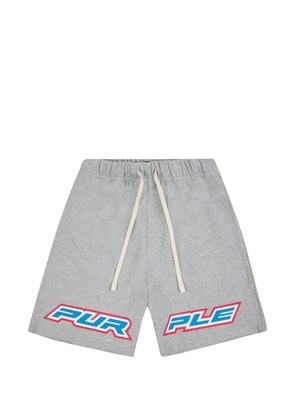 Purple Brand Turbo Type logo-print shorts - Grey