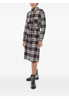 Woolrich checked shirt midi dress - Black