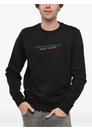Diesel Industry logo-print crew-neck cotton sweatshirt - Black
