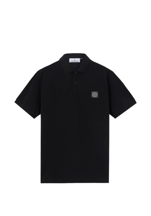 Stone Island logo-patch polo shirt - Black