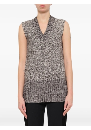Lanvin marl-knit V-neck top - Neutrals