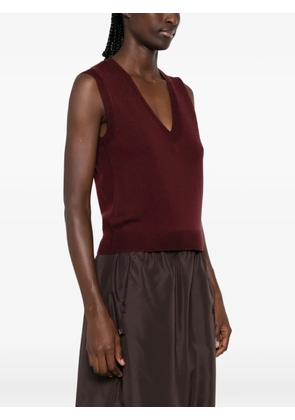 A.P.C. V-neck knitted top - Red