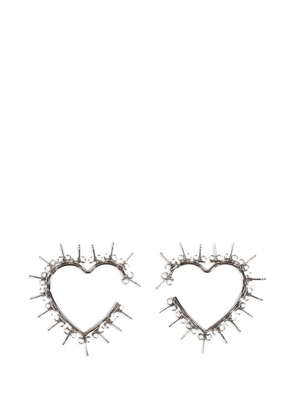 d'heygere heart-shaped stud earrings - Silver