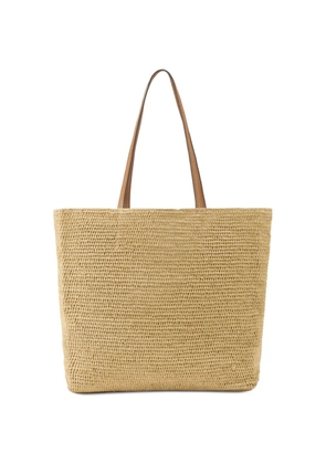Helen Kaminski woven raffia tote bag - Neutrals