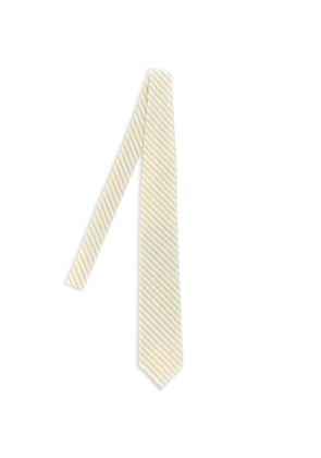 Auralee striped wool-twill tie - White