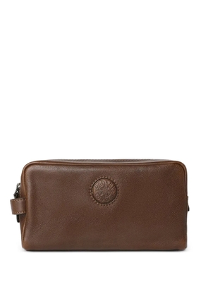 Osprey Compass logo-embossed leather wash bag - Brown
