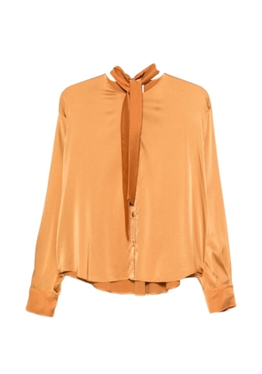 Forte Forte pussy-bow button-down shirt - Orange
