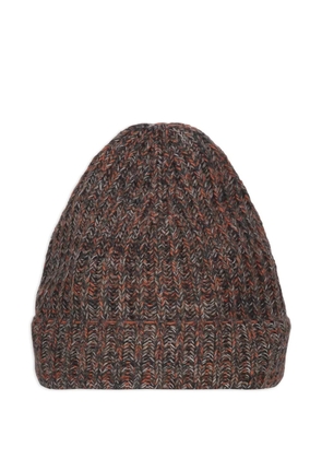 Malo ribbed-knit cashmere beanie hat - Brown