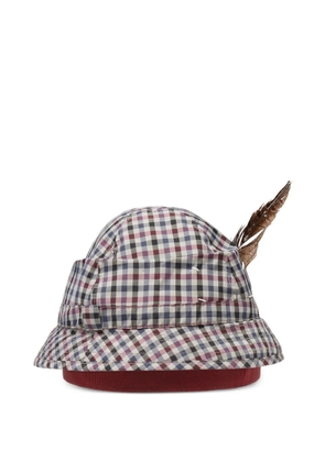 Maison Margiela Check Trilby gingham bucket hat - White