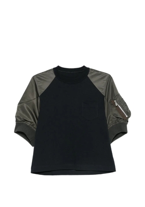 sacai panelled raglan-sleeve T-shirt - Blue