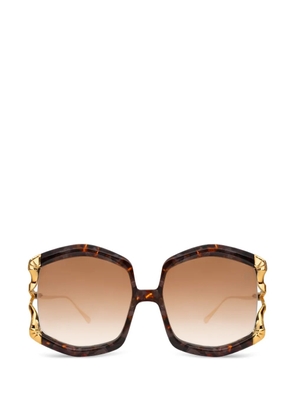 ANNA-KARIN KARLSSON La Vie En Rose geometric-frame sunglasses - Brown