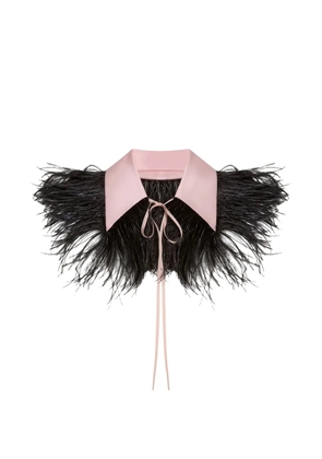 La DoubleJ La Scala feather-trim collar - Black