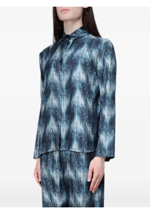 Max Mara abstract-print linen shirt - Blue