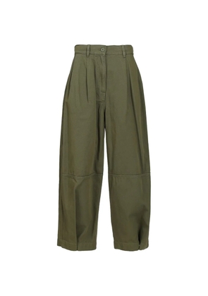 Weekend Max Mara logo-patch trousers - Green
