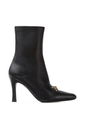 Versace Medusa-plaque leather ankle boots - Black
