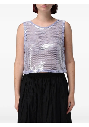 Emporio Armani sequin-embellished mesh top - Purple