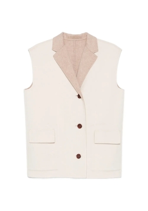 ALICIA AUDREY Julie two-tone sleeveless reversible gilet - Neutrals