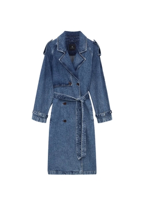 ANINE BING Rickie double-breasted belted denim coat - Blue