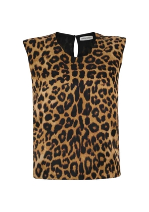 Alberta Ferretti leopard-print sleeveless top - Brown
