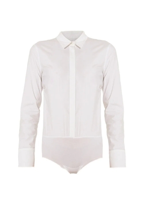 Wolford cotton-poplin collared bodysuit - White