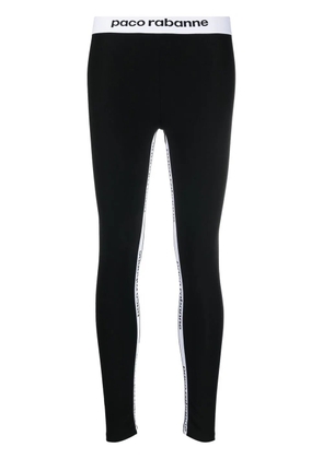 Rabanne logo tape leggings - Black