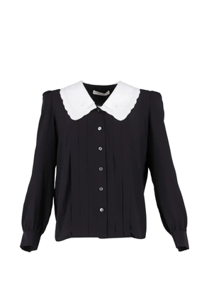 Alessandra Rich pleated silk blouse - Black