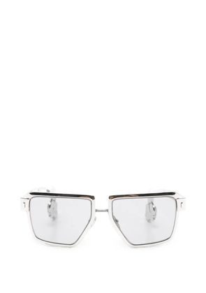 Prada Eyewear crystal-embellished geometric-frame sunglasses - Silver
