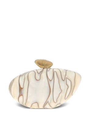 Benedetta Bruzziches mini Armonia marble-effect clutch bag - Neutrals