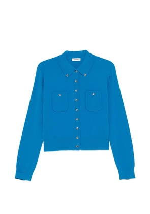 SANDRO button-down shirt-collar cardigan - Blue