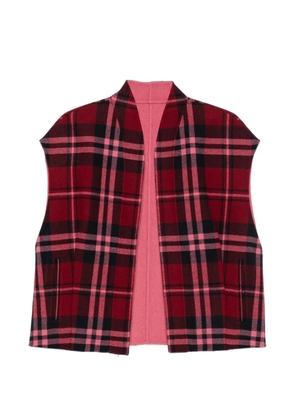 ALICIA AUDREY Regine check sleeveless reversible gilet - Red