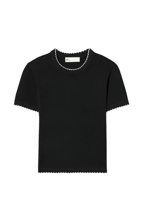 Tory Burch scalloped-trim knitted top - Black