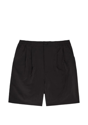 PICANTE pleated elasticated-waistband shorts - Black