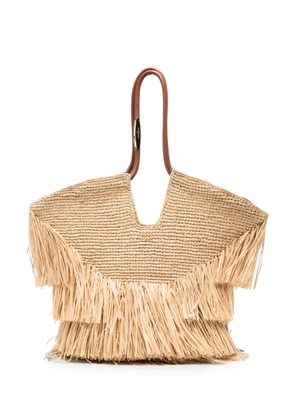 ZIMMERMANN medium Goldentime fringe tote bag - Neutrals