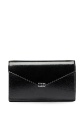 Diesel wallet purse in shiny wrinkled leather - Black
