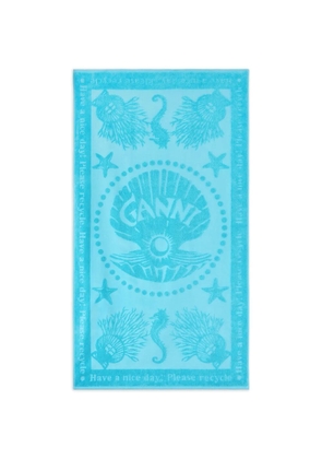 GANNI beach towel in blue
