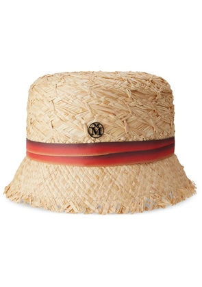 Maison Michel Mini New Kendall straw cloche hat - Neutrals
