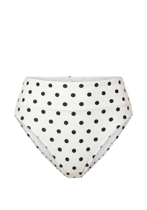 Nicholas Nerea high waist bikini bottoms - ivory black polka dot - White