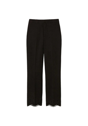 TWINSET straight trousers with broderie anglaise - Black