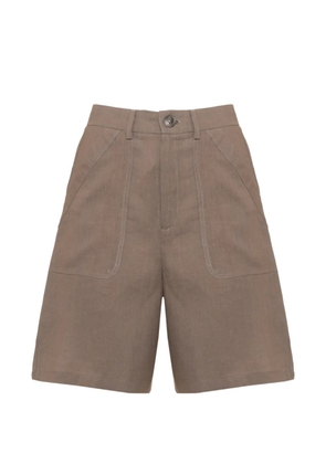 EMME EMMADORNI linen bermuda shorts - Brown