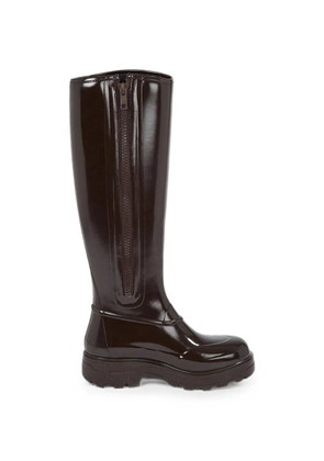 KASSL Editions Tijntje patent-finish knee-high boots - Brown