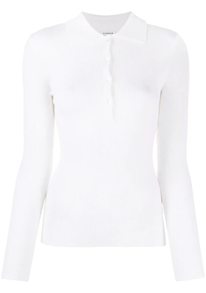 P.A.R.O.S.H. Leila ribbed-knit polo top - White