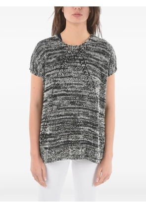 Woolrich two-tone short-sleeve cotton sweater - Black