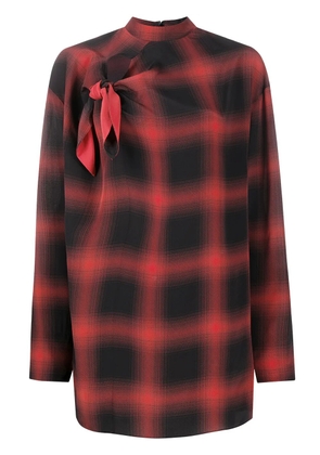 Stella McCartney Zadie check silk blouse - Red