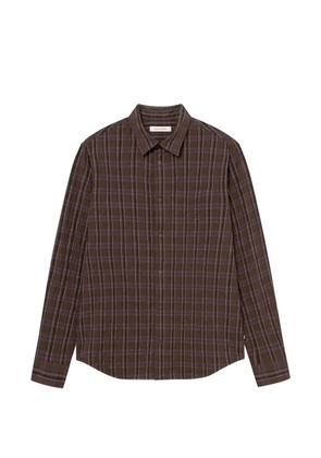Wood Wood Nico plais-pattern shirt - Brown