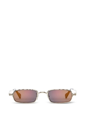Kuboraum hammered-effect rectangle-frame sunglasses - Silver